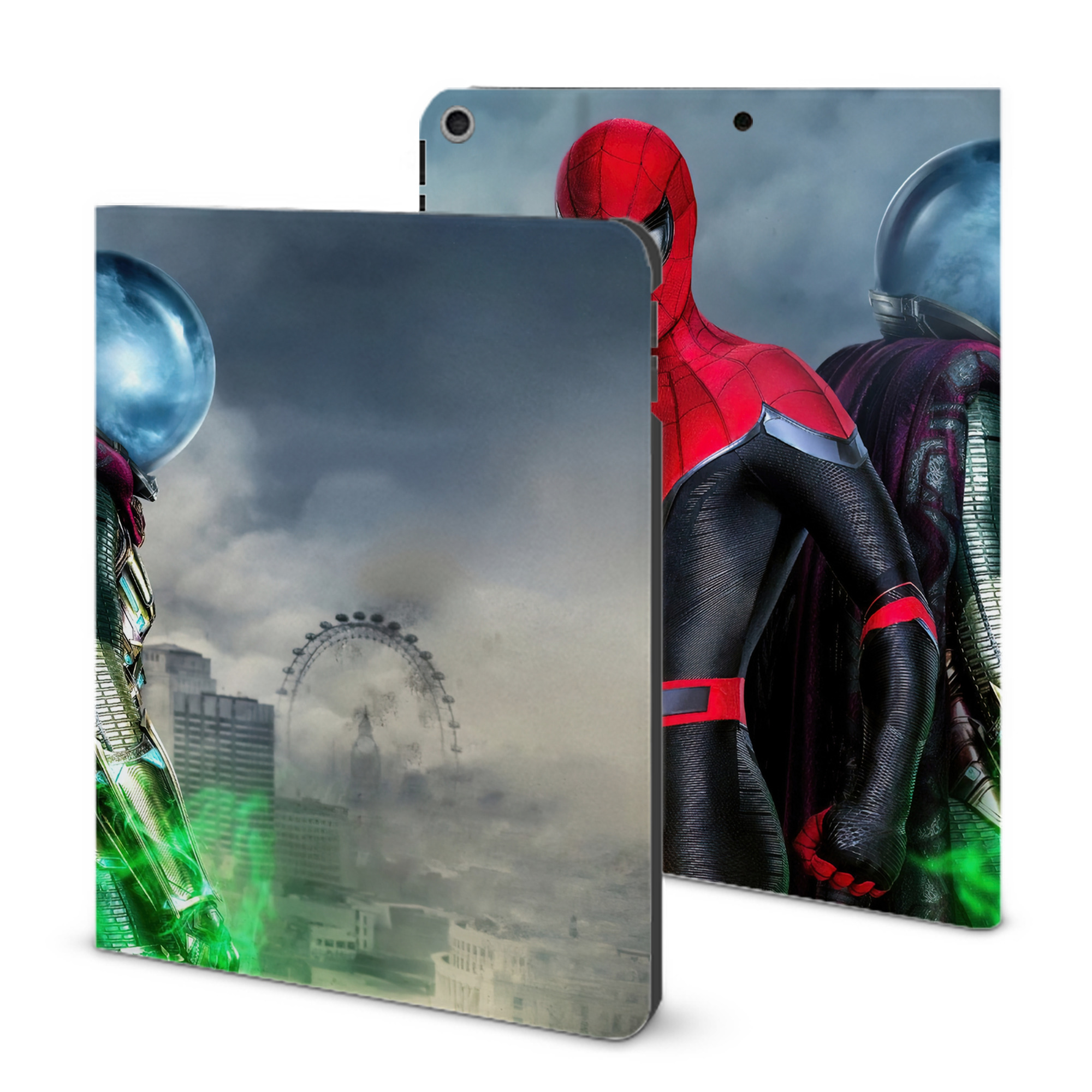 （画像用） Spider Man スパイダーマン IPad ケース ブック型 PUレザー TPU 耐衝撃 軽量 薄型 ペン収納なし 全面保護 IPad 各モデル対応